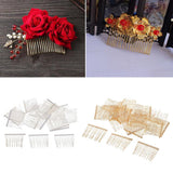 Max 20 Pieces DIY Metal Hair Clips Side Comb 12 Teeth Bridal Accessories Gold