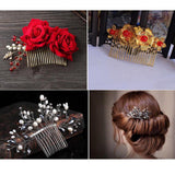 Maxbell 10pcs DIY Blank Metal Hair Clips Side Comb 12 Teeth Hair Accessories White K