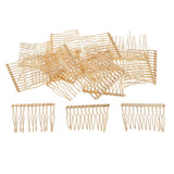 Max 20 Pieces DIY Metal Hair Clips Side Comb 12 Teeth Bridal Accessories Gold