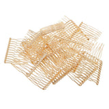 Max 20 Pieces DIY Metal Hair Clips Side Comb 12 Teeth Bridal Accessories Gold