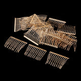 Max 20 Pieces DIY Metal Hair Clips Side Comb 12 Teeth Bridal Accessories Gold
