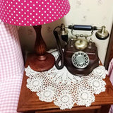 Max Round Shapes White Crochet Cotton Lace Doily Table Placemats Doilies Cup Mat
