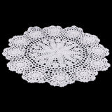Max Round Shapes White Crochet Cotton Lace Doily Table Placemats Doilies Cup Mat