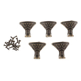 Maxbell 5pcs zic alloy antique furniture legs feet for cabinet jewelry chest box