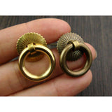 Maxbell 3 sets Screw Cabinet Cupboard Dresser Ring Pull Drawer Pull Handle  golden