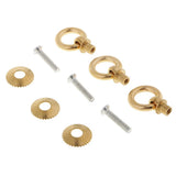 Maxbell 3 sets Screw Cabinet Cupboard Dresser Ring Pull Drawer Pull Handle  golden