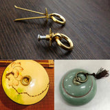 Maxbell 3 sets Screw Cabinet Cupboard Dresser Ring Pull Drawer Pull Handle  golden