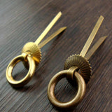 Maxbell 3 sets Screw Cabinet Cupboard Dresser Ring Pull Drawer Pull Handle  golden