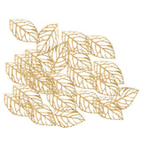 Maxbell 30Pcs Tibetan Silver Leaf Charms Pendants DIY earring hair accessory  gold