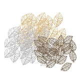 Maxbell 30Pcs Tibetan Silver Leaf Charms Pendants DIY earring hair accessory  gold