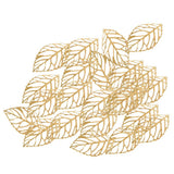 Maxbell 30Pcs Tibetan Silver Leaf Charms Pendants DIY earring hair accessory  gold