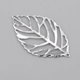 Maxbell 30Pcs Tibetan Silver Leaf Charms Pendants DIY earring hair accessory  silver