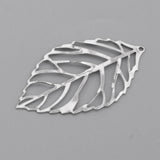 Maxbell 30Pcs Tibetan Silver Leaf Charms Pendants DIY earring hair accessory  silver