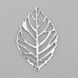 Maxbell 30Pcs Tibetan Silver Leaf Charms Pendants DIY earring hair accessory  silver