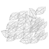 Maxbell 30Pcs Tibetan Silver Leaf Charms Pendants DIY earring hair accessory  silver