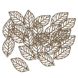Maxbell 30Pcs Tibetan Silver Leaf Charms Pendants DIY earring hair accessory  bronze