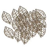 Maxbell 30Pcs Tibetan Silver Leaf Charms Pendants DIY earring hair accessory  bronze