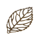 Maxbell 30Pcs Tibetan Silver Leaf Charms Pendants DIY earring hair accessory  bronze