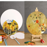 Max White round Blank Canvas Wooden Frame For Oil Acrylic Painting DIY 20cm