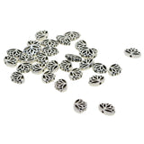 Maxbell LOT 30Pcs MINI Tibetan Silver Spacer Beads, Hollow Out Yoga Lotus Shape Loose Beads Charms for DIY Earrings, Bracelets, Necklaces (16 x 13 x 4 mm)