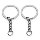 Maxbell 20x Split Key Chain Rings with Chain and Jump Rings Bulk for Crafts Platinum