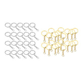 Maxbell 20x Split Key Chain Rings with Chain and Jump Rings Bulk for Crafts Platinum