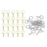 Maxbell 20x Split Key Chain Rings with Chain and Jump Rings Bulk for Crafts Platinum