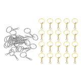 Maxbell 20x Split Key Chain Rings with Chain and Jump Rings Bulk for Crafts Platinum