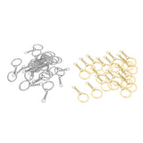 Maxbell 20x Split Key Chain Rings with Chain and Jump Rings Bulk for Crafts Platinum