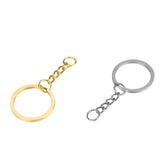 Maxbell 20x Split Key Chain Rings with Chain and Jump Rings Bulk for Crafts Platinum