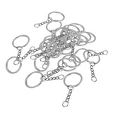 Maxbell 20x Split Key Chain Rings with Chain and Jump Rings Bulk for Crafts Platinum