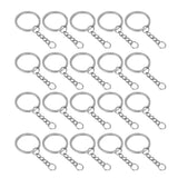 Maxbell 20x Split Key Chain Rings with Chain and Jump Rings Bulk for Crafts Platinum