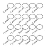 Maxbell 20x Split Key Chain Rings with Chain and Jump Rings Bulk for Crafts Platinum
