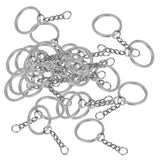 Maxbell 20x Split Key Chain Rings with Chain and Jump Rings Bulk for Crafts Platinum