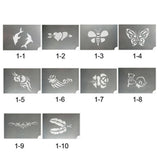 Maxbell 10 Pieces Animal Flower Reusable PVC Face Body Painting Stencils Template