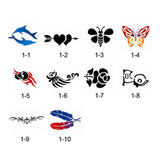Maxbell 10 Pieces Animal Flower Reusable PVC Face Body Painting Stencils Template