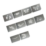 Maxbell 10 Pieces Animal Flower Reusable PVC Face Body Painting Stencils Template