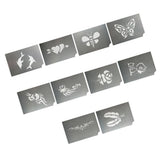Maxbell 10 Pieces Animal Flower Reusable PVC Face Body Painting Stencils Template