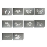 Maxbell 10 Pieces Animal Flower Reusable PVC Face Body Painting Stencils Template