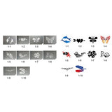 Maxbell 10 Pieces Animal Flower Reusable PVC Face Body Painting Stencils Template