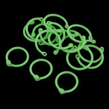 Maxbell 16pcs plastic clip rings for papers loose leaf notebook DIY crafts  green