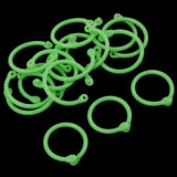 Maxbell 16pcs plastic clip rings for papers loose leaf notebook DIY crafts  green