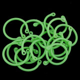 Maxbell 16pcs plastic clip rings for papers loose leaf notebook DIY crafts  green