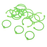 Maxbell 16pcs plastic clip rings for papers loose leaf notebook DIY crafts  green