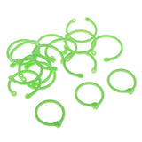 Maxbell 16pcs plastic clip rings for papers loose leaf notebook DIY crafts  green