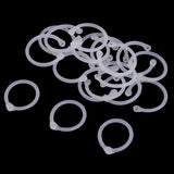 Maxbell 16pcs plastic clip rings for papers loose leaf notebook DIY crafts  white