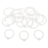 Maxbell 16pcs plastic clip rings for papers loose leaf notebook DIY crafts  white