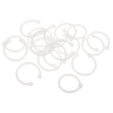 Maxbell 16pcs plastic clip rings for papers loose leaf notebook DIY crafts  white