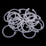 Maxbell 16pcs plastic clip rings for papers loose leaf notebook DIY crafts  white