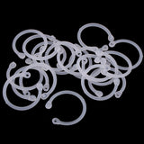 Maxbell 16pcs plastic clip rings for papers loose leaf notebook DIY crafts  white